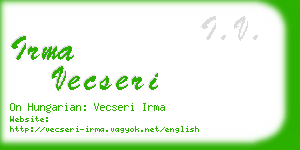 irma vecseri business card